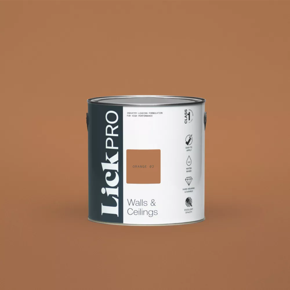 LickPro Eggshell Orange 02 Emulsion Paint 2.5Ltr LickPro Eggshell Orange 02 Emulsion Paint 2.5Ltr -Harris Paint Store 111JY P