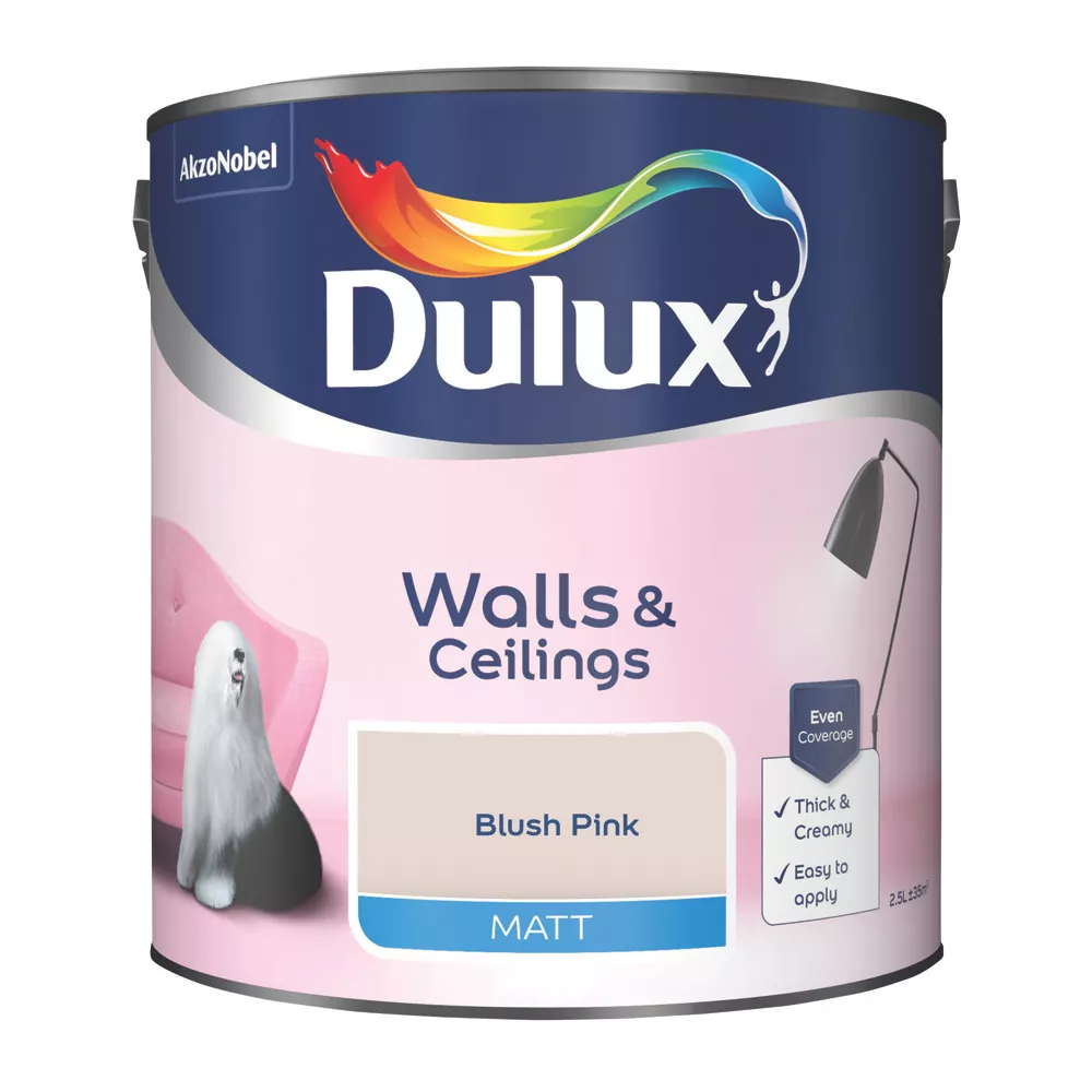 Dulux Matt Blush Pink Emulsion Paint 2.5Ltr Dulux Matt Blush Pink Emulsion Paint 2.5Ltr -Harris Paint Store 146CG A1