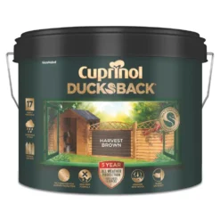 Cuprinol Ducksback Shed & Fence Paint Harvest Brown 9Ltr 3 Cuprinol Ducksback Shed & Fence Paint Harvest Brown 9Ltr -Harris Paint Store 21197 A2