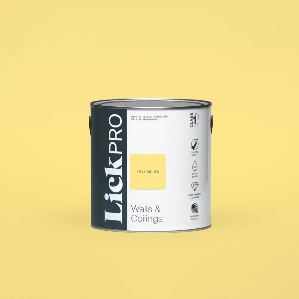 LickPro Eggshell Yellow 06 Emulsion Paint 2.5Ltr LickPro Eggshell Yellow 06 Emulsion Paint 2.5Ltr -Harris Paint Store 273JY P