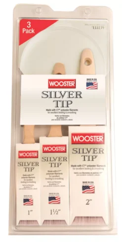 Wooster Silver Tip Paintbrushes 3 Piece Set 5 Wooster Silver Tip Paintbrushes 3 Piece Set -Harris Paint Store 2915G A3