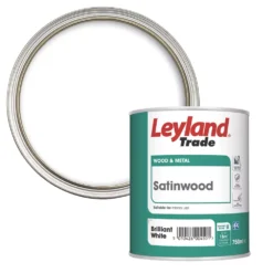 Leyland Trade Satin Brilliant White Trim Paint 750ml