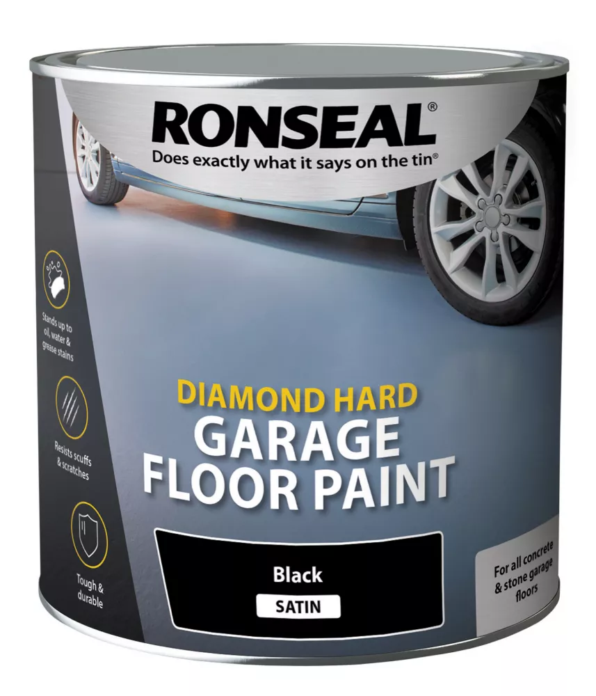 Ronseal Diamond Hard Garage Floor Paint Black 2.5Ltr Ronseal Diamond Hard Garage Floor Paint Black 2.5Ltr -Harris Paint Store 361KK P