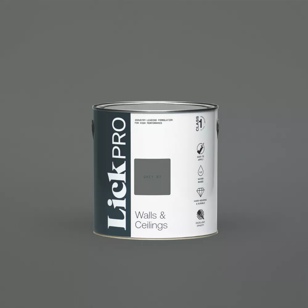 LickPro Matt Grey 07 Emulsion Paint 2.5Ltr LickPro Matt Grey 07 Emulsion Paint 2.5Ltr -Harris Paint Store 444JY P