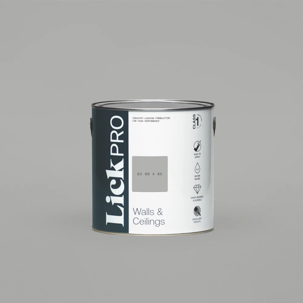 LickPro Matt Grey BS 00 A 05 Emulsion Paint 2.5Ltr LickPro Matt Grey BS 00 A 05 Emulsion Paint 2.5Ltr -Harris Paint Store 458JY P