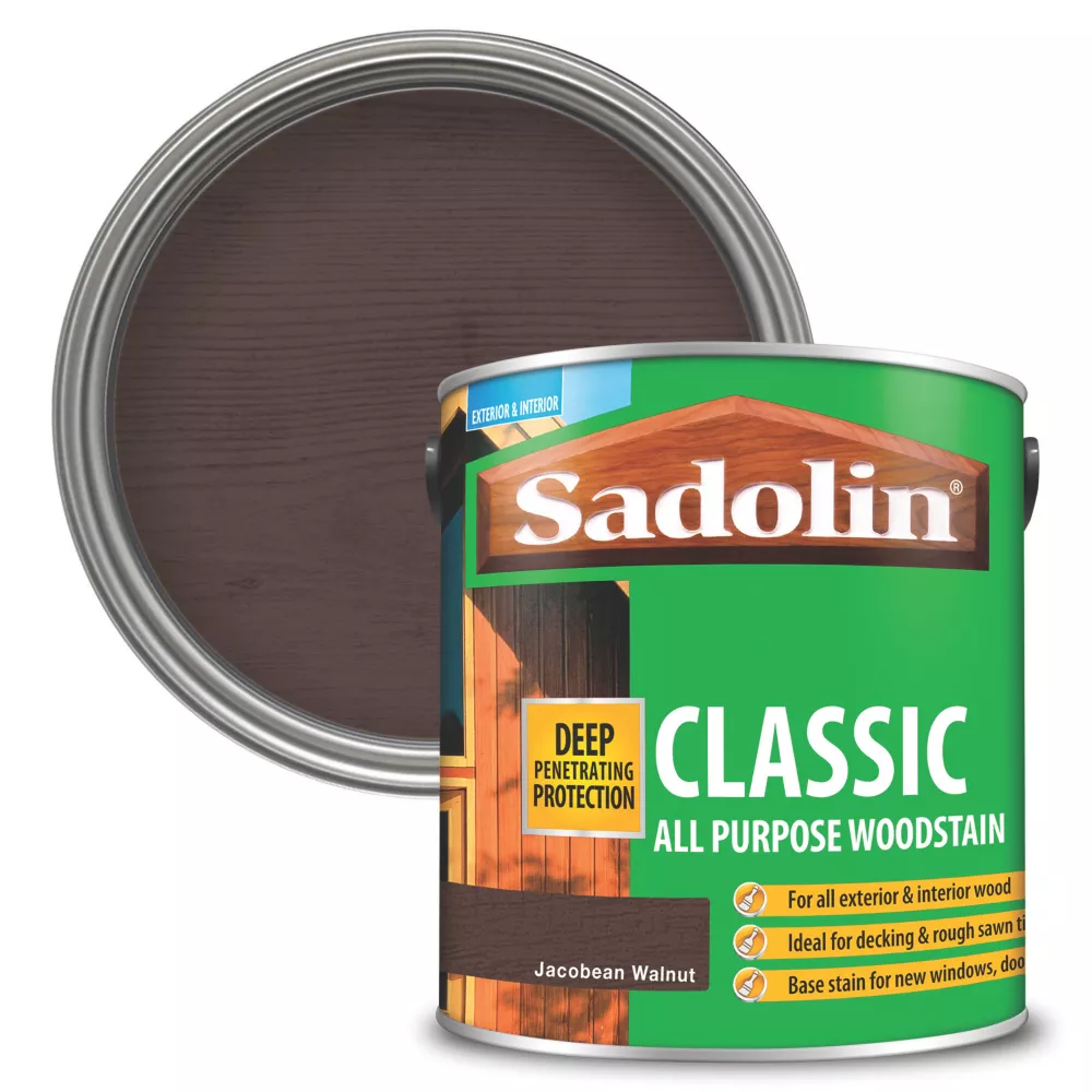 Sadolin Classic Woodstain Matt Jacobean Walnut 2.5Ltr Sadolin Classic Woodstain Matt Jacobean Walnut 2.5Ltr -Harris Paint Store 5105R P