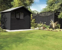 Ronseal Fence Life Plus Shed & Fence Treatment Tudor Black Oak 9Ltr -Harris Paint Store 5325X A4