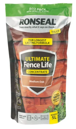 Ronseal Ultimate Fence Life Concentrate Treatment Medium Oak 5L From 950mlLtr