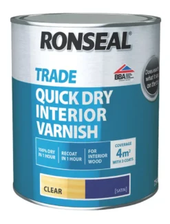 Ronseal Trade Quick-Dry Interior Varnish Satin Clear 750ml