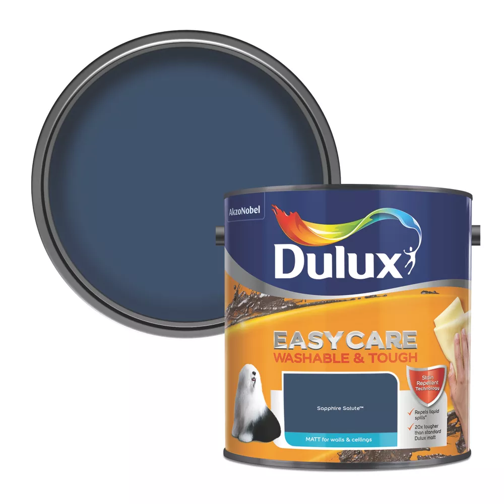 Dulux EasyCare Matt Sapphire Salute Emulsion Paint 2.5Ltr Dulux EasyCare Matt Sapphire Salute Emulsion Paint 2.5Ltr -Harris Paint Store 5933T P