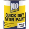 No Nonsense Satin Brilliant White Acrylic Water-Based Paint 1Ltr -Harris Paint Store 699FR P
