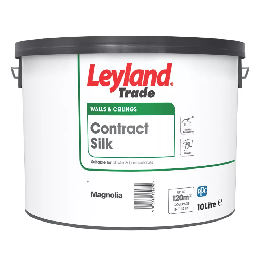 Leyland Trade Contract Silk Magnolia Emulsion Paint 10Ltr Leyland Trade Contract Silk Magnolia Emulsion Paint 10Ltr -Harris Paint Store 79281 P