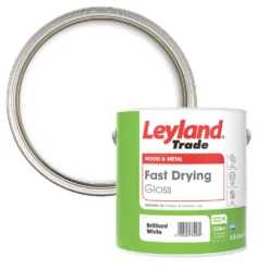Leyland Trade Gloss Brilliant White Trim Fast-Drying Paint 2.5Ltr