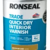 Ronseal Trade Quick-Dry Interior Varnish Satin Medium Oak 750ml -Harris Paint Store 839HT P