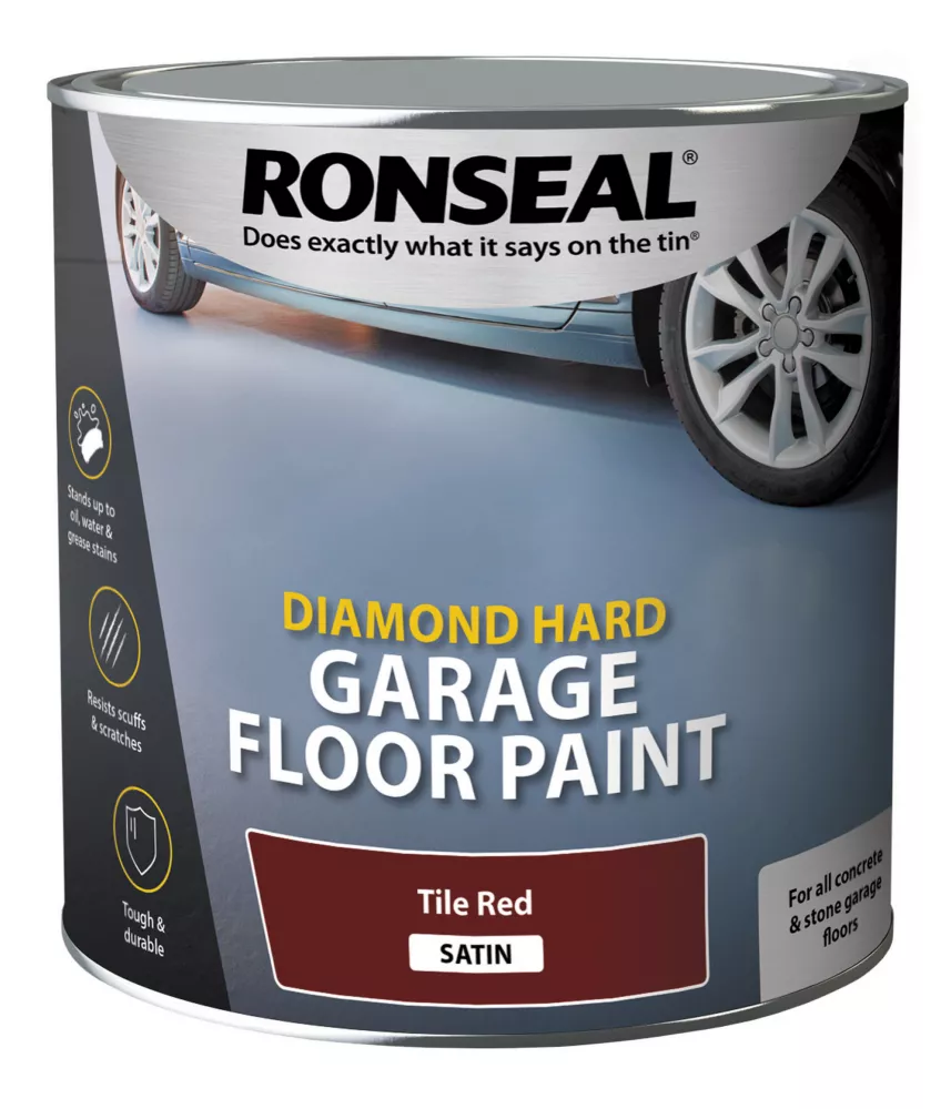 Ronseal Diamond Hard Garage Floor Paint Tile Red 2.5Ltr Ronseal Diamond Hard Garage Floor Paint Tile Red 2.5Ltr -Harris Paint Store 84663 A1