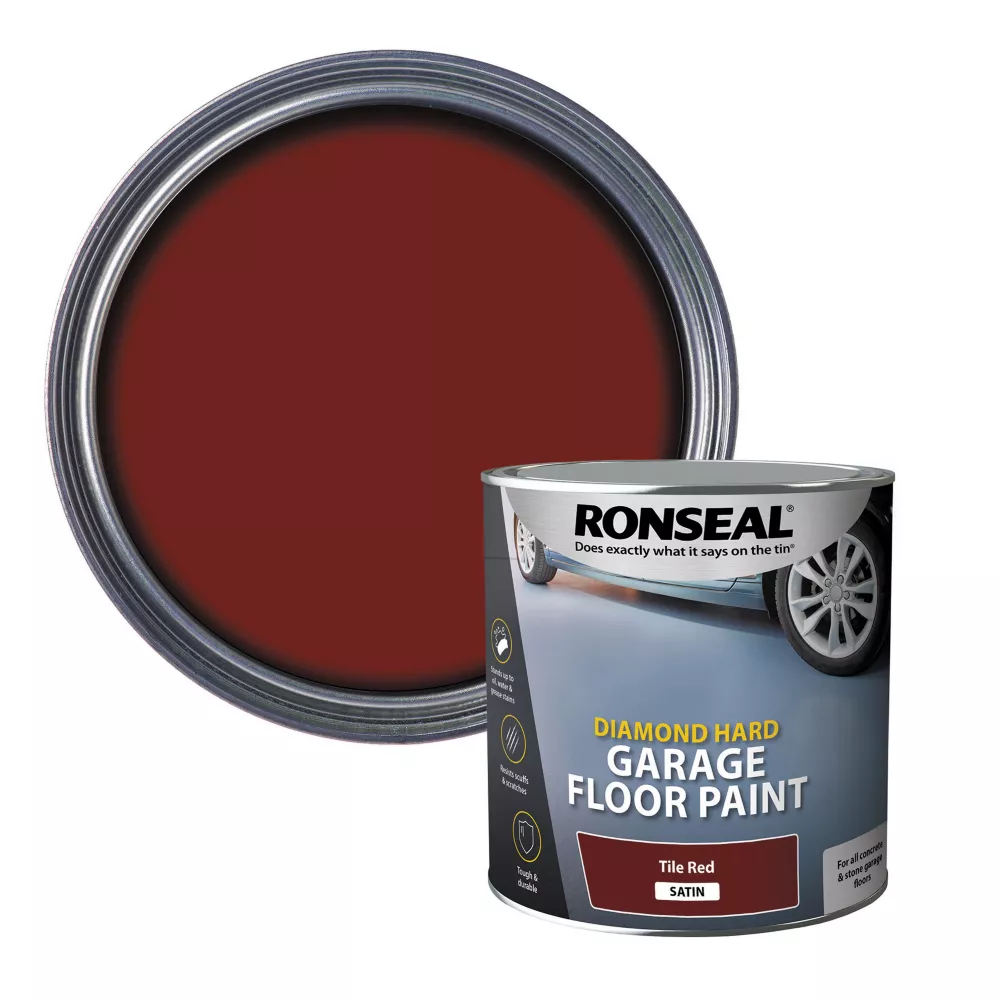 Ronseal Diamond Hard Garage Floor Paint Tile Red 2.5Ltr Ronseal Diamond Hard Garage Floor Paint Tile Red 2.5Ltr -Harris Paint Store 84663 P