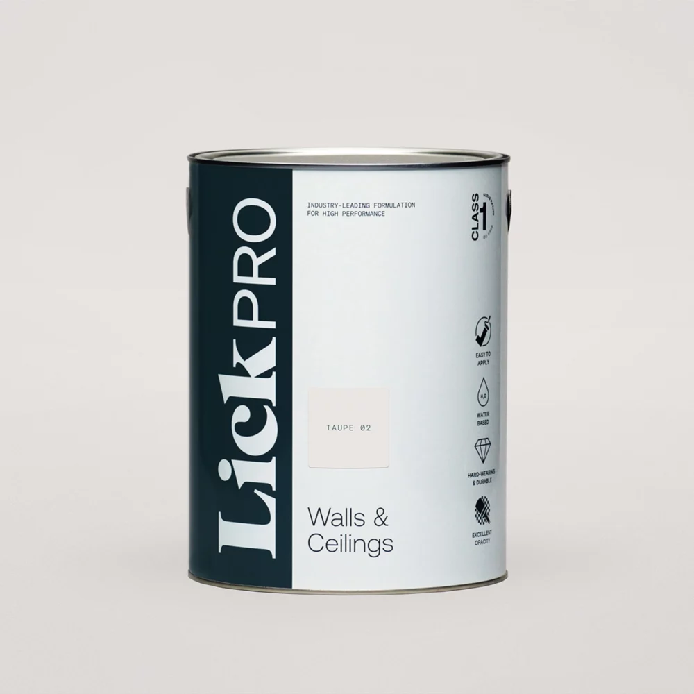 LickPro Eggshell Taupe 02 Emulsion Paint 5Ltr LickPro Eggshell Taupe 02 Emulsion Paint 5Ltr -Harris Paint Store 858JX P