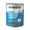 Ronseal Trade Quick Dry Interior Varnish Satin Dark Oak 750ml -Harris Paint Store 868VT P