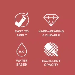 LickPro Eggshell Red 05 Emulsion Paint 5Ltr -Harris Paint Store 887JY A4