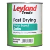 Leyland Trade Fast Drying Satin Paint Brilliant White 750ml -Harris Paint Store 969HF P